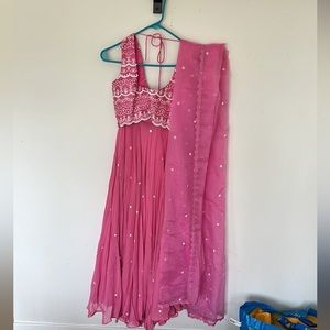 Kalki Lehenga (only worn once): pink with embroidered top